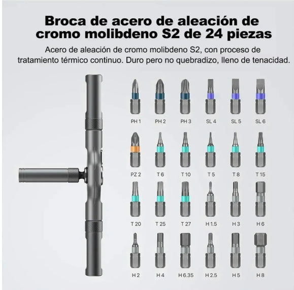 Kit Destornillador Magnetico 24 pcs